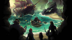 Sea Of Thieves Pirates At Cove Wallpaper
