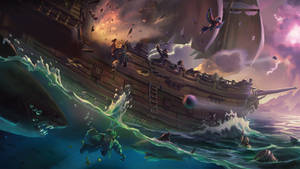 Sea Of Thieves Pirates Vs Sharks Wallpaper