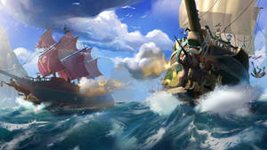 Sea Of Thieves Ship Sea Battle Wallpaper