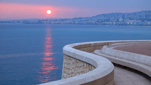 Seafront At Nice France Wallpaper