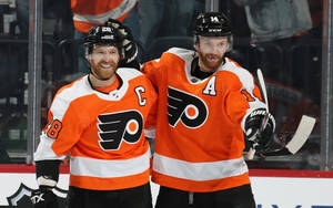 Sean Couturier With His Mate Wallpaper