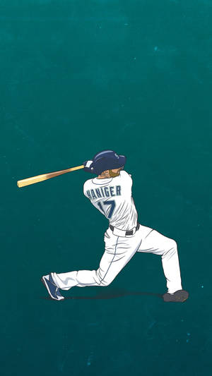 Seattle Mariners Mitch Haniger Vector Art Wallpaper