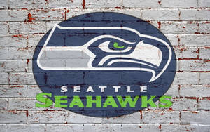 Seattle Seahawks Logo White Brick Wallpaper