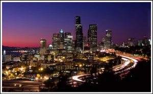 Seattle Washington Aerial Perspective Wallpaper