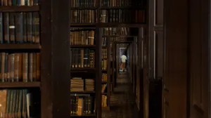 Sections Of Books Dark Academia Desktop Wallpaper