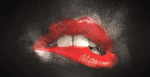 Seductive Red Lips Up Close Wallpaper