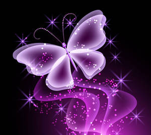 See-through Purple Butterfly Phone Background Wallpaper