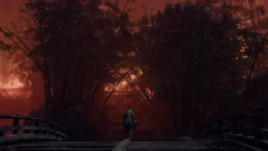 Sekiro Sunset Bridge Standoff Wallpaper