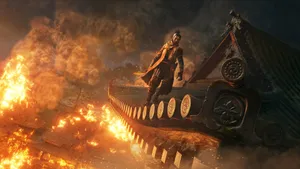 Sekiro Warrioron Burning Roof4 K Wallpaper