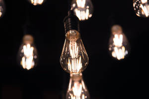 Selective Focus Luminous Light Bulb Wallpaper