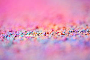 Selective Focus Pretty Pink And Rainbow Wallpaper