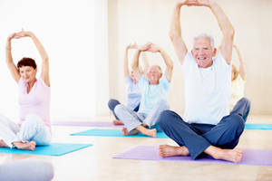 Seniors In Yoga Class Wallpaper