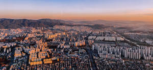 Seoul City Skyline Sunset Wallpaper