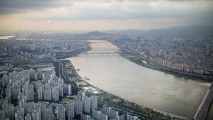 Seoul Han River Aerial Shot Wallpaper