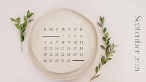 September 2021 Calendar Lush Green Leaves Wallpaper