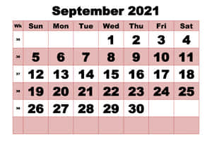 September 2021 Calendar With Holidays Wallpaper