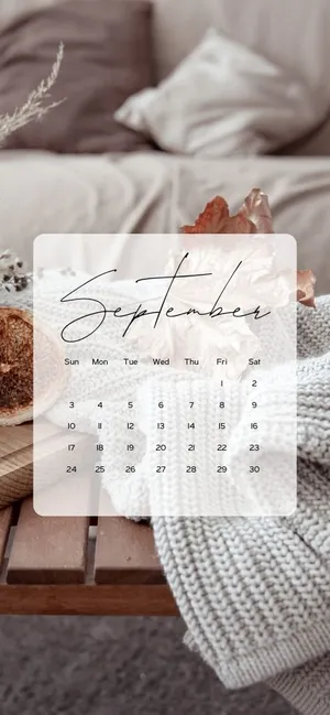 September Calendari Phone Wallpaper Wallpaper