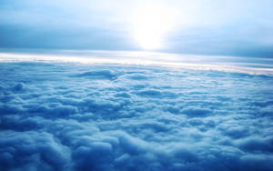 Serene Blue Aesthetic Cloudscape Wallpaper
