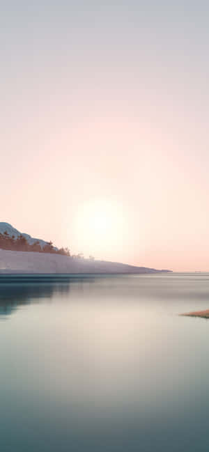 Serene Sunset Lakeside Reflection Wallpaper
