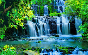 Serene Waterfall Oasis.jpg Wallpaper