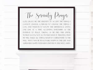 Serenity Prayer In Black Frame Wallpaper