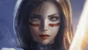 Serious Alita Face Wallpaper