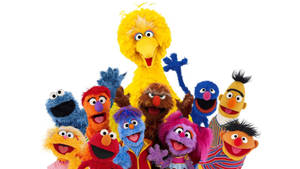 Sesame Street Happy Big Bird And Friends Wallpaper