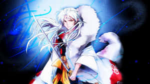 Sesshomaru, The Elegant Demon Lord In Action Wallpaper