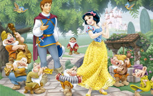 Seven Dwarfs And The Prince Wallpaper
