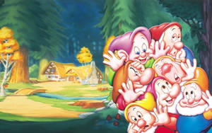 Seven Dwarfs Funny Expression Wallpaper