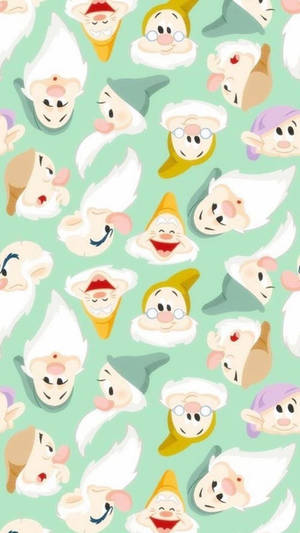 Seven Dwarfs Pattern Wallpaper