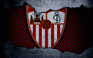 Sevilla Fc Logo In Beehive Pattern Wallpaper
