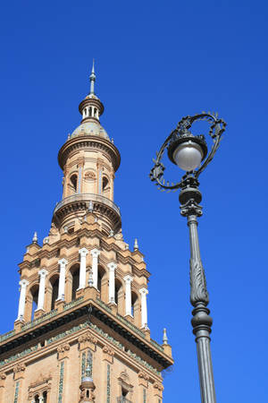 Seville City Street Lamp Wallpaper