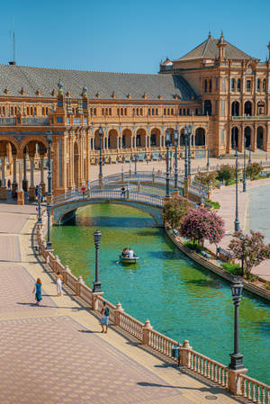 Seville Palace Boat Wallpaper