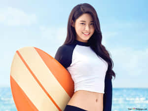 Sexy Beach Surfboard Model Seolhyun Wallpaper