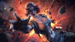 Sexy Pubg Girl Character On Fire Wallpaper