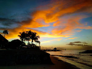 Seychelles Bel Ombre Sunset Wallpaper