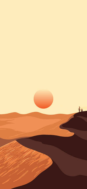 Shadowy Desert Sun Wallpaper