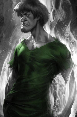 Shaggy Ultra Instinct With Green Shirt Wallpaper