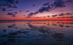 Shallow Beach Sunset Desktop Wallpaper