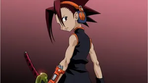 Shaman King Yoh Asakura In Red Wallpaper