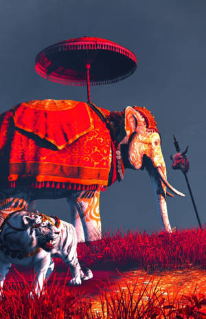 Shangri-la Elephant And Tiger Far Cry 4 Hd Phone Wallpaper