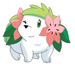 Shaymin Winking White Background Wallpaper