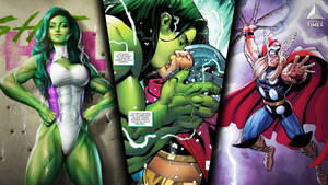 She Hulk And Thor Wallpaper