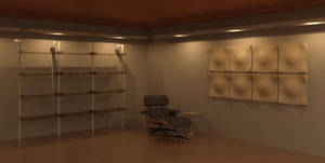 Shelf Desktop Brown Minimalist Theme Wallpaper