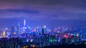 Shenzhen Purple City Lights Wallpaper