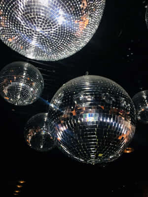 Shimmering Disco Balls Nightclub Decor Wallpaper