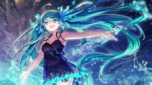 Shimmering Hatsune Miku Wallpaper