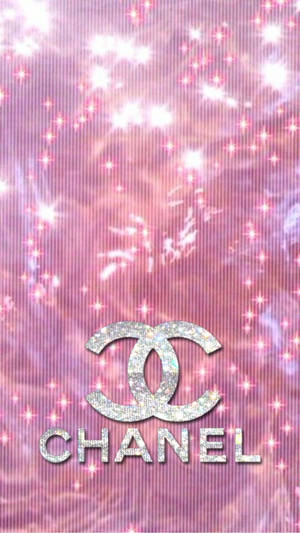 Shimmering Silk Fabric With Pink Chanel Logo Wallpaper