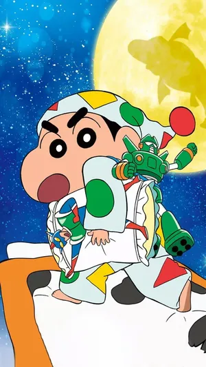 Shinchan Aesthetic Bed In The Sky Wallpaper